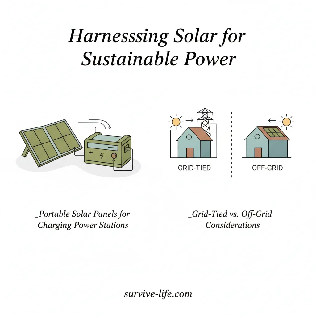 Harnessing Solar for Sustainable Power - Illustration